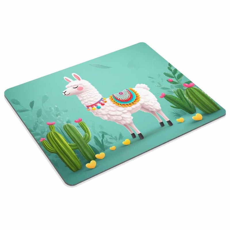 Smooffly Cute Llama Cactus Mouse Pads Desk Accessories Non-Slip Rubber Customized Computer Mouse Pad 9.5 X 7.9 Inch (240mmX200mmX3mm) - Image 2
